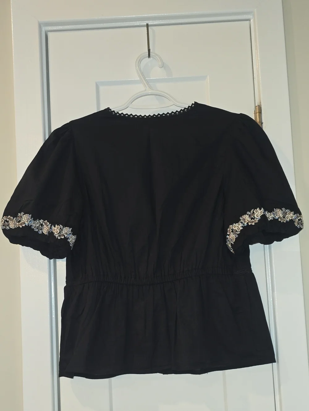 A&F Puff Sleeve Button-Through Top